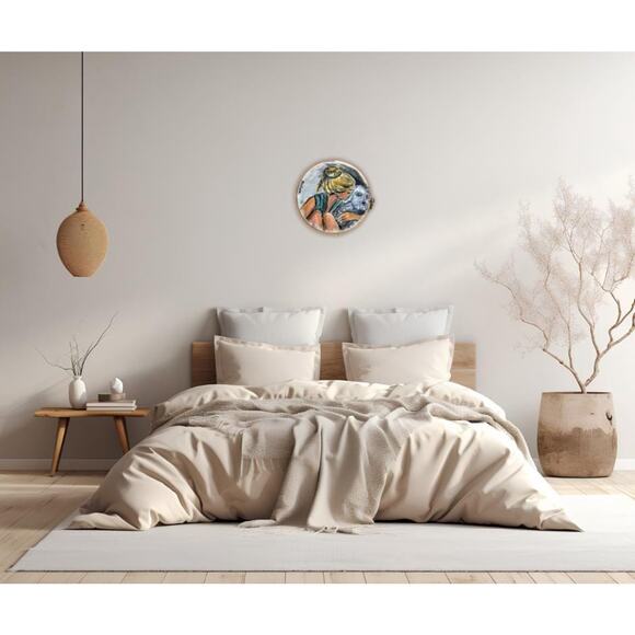 Hand-Painted “Embrace of Love” Embroidery Hoop Art – Unique Mixed Media Artwork - Picture 2 of 4